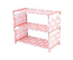 Fdit Scaffale Scarpiera a Ripiani Organizzatore di Scarpe Armadio Mobile 3 Ripiani Organizzatore di Scarpe Porta Scarpe Armadio Mobile Mensola per Scarpe Rack (Rosa)