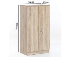 Scarpiera Marti con 2 Ante Sonoma 55x108x35 cm Scarpiera in Legno Chiusa. Armadio dell'Armadio del corridoio di Design Stretto. Hall Armadio Alto. Armadio Guardaroba. Mobili da Ingresso