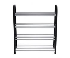 Nikou Scarpe Rack - Scarpe Mensola 4 Tiers Scarpe in Alluminio di plastica Organizzatore per Home Organizer