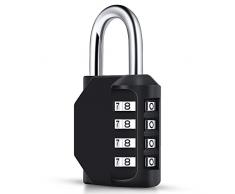 MERCURYAL Lucchetto a Combinazione - Lucchetto Armadietto - Lucchetti di Sicurezza a 4 cifre - 1/2 pezzi in nero - Lucchetto Armadietto Palestra, Valigie Aereo, Cassetti (1 pezzo, nero)
