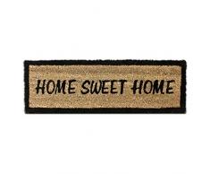 Relaxdays Zerbino per Ingresso in Fibra di Cocco, Tappetino con Scritta Sweet Home, LxP: 75 x 25 cm, Marrone, Legno_Composito, 50 x 65 cm