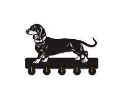 TREEECFCST Attaccapanni da Muro Moderno Animale Creativo Tema Vestiti Ganci Boxer Cane Silhouette Decorativo in Legno Appendiabiti Appendiabiti Unico Wall Art Indoor Decorazione Wall Sticker, Nero