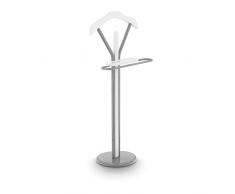 Uniprodo Indossatore da Camera Appendiabiti Servomuto Uni_Stand_02 (Acciaio Verniciato a Polvere, 2 Barre, Argento e Bianco)