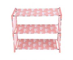 FIYO Scaffale per Scarpe in Tessuto Non Tessuto a 3 Livelli, Scaffale per Scarpe Scaffale per Scarpe Scaffale per Scarpe Scaffale per Scarpe Portatile(Rosa)