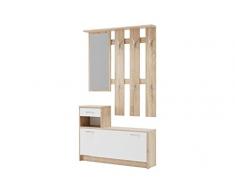 AVANTI TRENDSTORE - Rodolfo - Mobile da ingresso, in laminato di quercia Sonoma e bianco (Quercia Sonoma, Guardaroba) (Quercia Sonoma/Bianco)