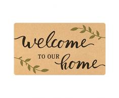 comfoyar Zerbino Ingresso Casa, Benvenuto Zerbino Welcome To Our Home, Tappeto Antiscivolo, Lavabile, Facile da Pulire, Zerbino Ingresso Casa per Giardino Corridoio Esterno- Interno 40 X 70 cm
