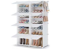 Scarpiera, 7 livelli Portascarpe 28 Paia di Scarpe Scarpiera Armadio, Scaffale Portascarpe per Ingresso Soggiorno, Camera da Letto