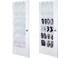 Organizer per Scarpe Sopra la Porta,Essere Una Mensola per Guardaroba e Scarpiera Con 24 Tasche, Organizer per Appendere la Camera da Letto Della Cucina del Bagno