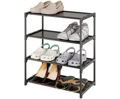 Acegozt Scarpiera impilabile a 4 livelli, scarpiera leggera per ingresso, corridoio e armadio (SK-4B)