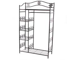Appendiabiti guardaroba scaffale portaoggetti moderno 43x100x172cm