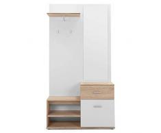 AVANTI TRENDSTORE - Jenis - Guardaroba Compatto in Legno Laminato di Colore Quercia Artigianale/Bianco. Dimensione Lap 97x196x30 cm (con Specchio)