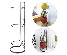 zebroau Supporto a Muro per Sport Palla Rack Display portacappelli, Rack per Pallacanestro in Acciaio Inox, per Pallacanestro Calcio Calcio pallavolo Esercizio Palla Medica Palla (Argento)