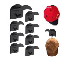 LdawyDE Porta Cappelli, 10 Portacappelli Appendi Cappelli Portacappucci Autoadesivi Montaggio Portacappucci a Parete Senza Foratura Gancio per Cappello per Vari Cappelli Sciarpe Cuffie