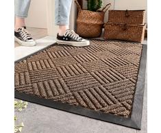 Tappetini Per Porte Esterne Ingresso Per La Casa Tappetino Di Benvenuto Tappeto, Tappetino Assorbente E Antipolvere Per Ingresso, Cuscinetti Antiscivolo in Gomma, Ispessito (60_x_120_cm, Marrone)