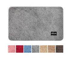 MIULEE Tappeto a Pelo Morbido Tappeto in Microfibra Assorbente all’Ingresso Casa Lavabile 40 x 60 cm Grigio