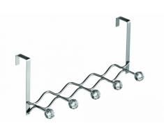 Premier Housewares Appendiabiti da porta, 5 ganci con diamanti, colore: Trasparente