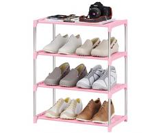 Acegozt Scarpiera piccola impilabile a 4 livelli, scarpiera leggera, organizer per ingresso, corridoio e armadio (SK-4P)