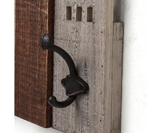 GUARDAROBA IN LEGNO "CONTORNO" | 5 ganci in ferro, 82 cm | Appendiabiti