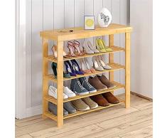 Porta Scarpe, mensola per Scarpe in bambù, Scarpa da Scarpe in Legno Organizzatore di stoccaggio del banco Realizzato in bambù Naturale al 100% (Dimensioni: 5027102 cm) (Size : 60 * 27 * 82cm)