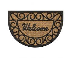 OLIVO.shop | PROMO - Zerbino in cocco intrecciato e gomma, tappeto ingresso casa mezzaluna 40x60 cm (DISEGNO 1)