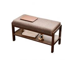 Portascarpe 2021 scarpe da scarpe in legno massello / panca da scarpe con seduta in lino in cotone rimovibile e lavabile ,, per scarpe, pantofole, ideale per il corridoio del soggiorno del bagno del b