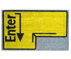 Jute & Co. ZER602 Zerbino in Fibra di Cocco, Fondo Antiscivolo, a Forma di Enter, 45 x 75 cm
