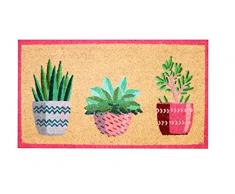 Zerbino ingresso casa, tappeto ingresso interno, zerbino ingresso esterno, zerbino in fibra di cocco naturale, tappeto asciugapassi 40x70 (Piante)