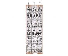 Festnight Appendiabiti Ingresso da Parete Design con 6 Ganci 120x40 cm