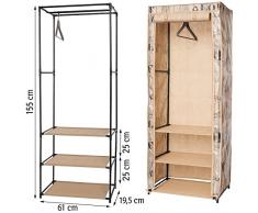 ArtMoon Loft Armadio Cabina Guardaroba Appendiabiti con Copertura Idrorepellente Acciaio / Plastica / Poliestere 61x45x155cm