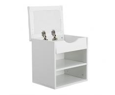 Panca Scarpiera con Cuscino Imbottito ,Multifunzione Doppio Ripiano Panca Scarpiera da Ingresso Scarpiera in Legno con Morbido PU Sgabello per Trucco Multifunzionale per Scarpiera 40.5 x 30.2 x 42 cm