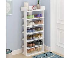 Shoe Rack, 6-Storia Scarpa Storage Rack Dormitorio Scarpe Scaffale Rack Cremagliera,White,7Layers