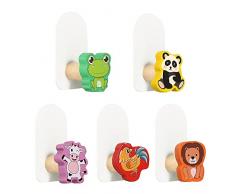 HIQE-FL Robusto Ganci Appendiabiti Adesivi,Ganci Adesivi Per Bambini,Ganci Autoadesivi Per Bambini,Ganci Appendiabiti Adesivi Per Bambini,Ganci Creativi Autoadesivi