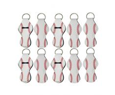 Minkissy 10Pz Portacappelli Portamacchette Portatili per Labbra Balsamo Portachiavi Portachiavi Accessori da Viaggio per Donna (Bianco)