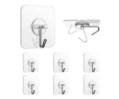 Ganci Adesivi - Newlemo Gancio Cucina,gancio appendiabiti,Ganci in plastica, impermeabile, rimovibile - Adatto Utilizzato in Cucina,Bagno (5kg Max,6 Pack)