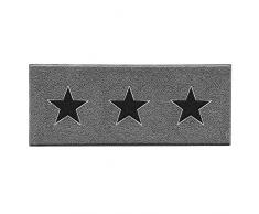 Nicoman Tappetino per porta a tre stelle | Barriera dingresso | Tappetino per terrazza e giardino | Zerbino per interni ed esterni | Grigio con 3 stelle nere, Runner 150 x 60 cm