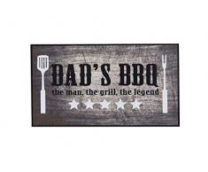 Zerbino, tappetino per barbecue, per esterni, antiscivolo, lavabile, zerbino, zerbino, zerbino, per giardino, balcone, terrazza, barbecue, grigio, 67 x 120 cm