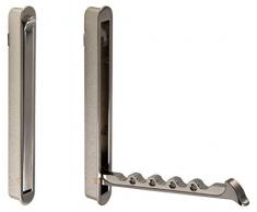 Gedotec Ganci pieghevoli parete Ganci guardaroba Appendiabiti pieghevoli MITAL | entrare 140 x 16/128 mm | Aspetto acciaio inossidabile Appendiabiti affondato | armadio a muro pieghevole 1 pezzo