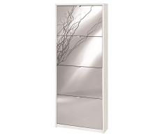 Sarmog Kit SCARPIERA 4 Ante con RIBALTA E Specchio Frontale H154 L63 P18 Cm Finitura Bianco OSSIDO Sk554spk