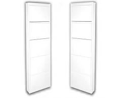 Scarpiera Salva-Spazio Slim: Set di DUE Scarpiere, Bianche per 30 PAIA max di scarpe e stivali. Super Offerta!