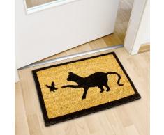Relaxdays Gatto Zerbino per Ambienti Interni ed Esterni, Marrone, 50 x 65 cm