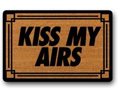 LHM Kiss My Airs, zerbino con scritta Sneaker, tappetino di benvenuto per gli amanti delle scarpe, tappetino di benvenuto personalizzato in gomma con retro in gomma