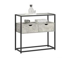 SoBuy Consolle Ingresso Tavolo Bar con cassetti Consolle Credenza Tavolino divano Tavolo decorativo grigio chiaro 81x35x78cm FSB54-HG
