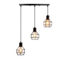 Newrays 3 teste Retro Loft Industriale in ferro nero sospeso Lampade a sospensione E27 per cucina soggiorno camera da letto ristorante