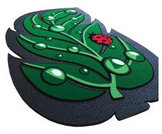 Zerbino gomma antiscivolo FOGLIA 40x70 cm asciuga passi interno esterno tappetino sagomato mod.FORMAT 56