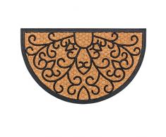 ASTRA zerbino antiscivolo da esterno resistente alle intemperie - zerbino in gomma e fibre di cocco - tappetino antisporco 45x75 cm a rilievo semicircolare