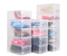 Oyfel 1 scatola portaoggetti per scarpe per Cassetti Guardaroba scaffali modulabile fai da te in plastica trasparente impilabile pieghevole per garage Camera Salotto