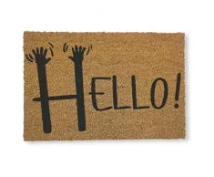 KOKO DOORMATS Zerbino ingresso esterno casa | Tappeto ingresso esterno casa divertenti Hello in Fibra di Cocco e base antiscivolo da PVC, Zerbini per Ingresso Esterno con Misure 40x60cm