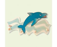 Dida - Attaccapanni Delfino, Appendiabiti per Bambini da Parete in Legno per la Cameretta dei Bimbi