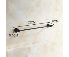 ETmla Portacappelli per bagno in acciaio inox con asta singola nera