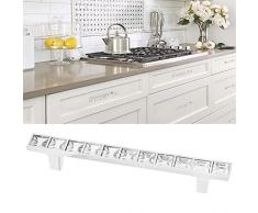 Maniglia in cristallo, maniglia liscia per cassetti in lega di zinco resistente + manopola per mobiletto in cristallo per scarpiera